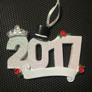 2017 Holiday Ornament with Silver and Red Accents